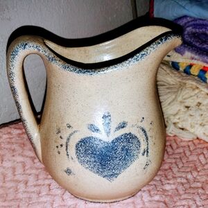 Rustic Heart Design Ceramic Pitcher